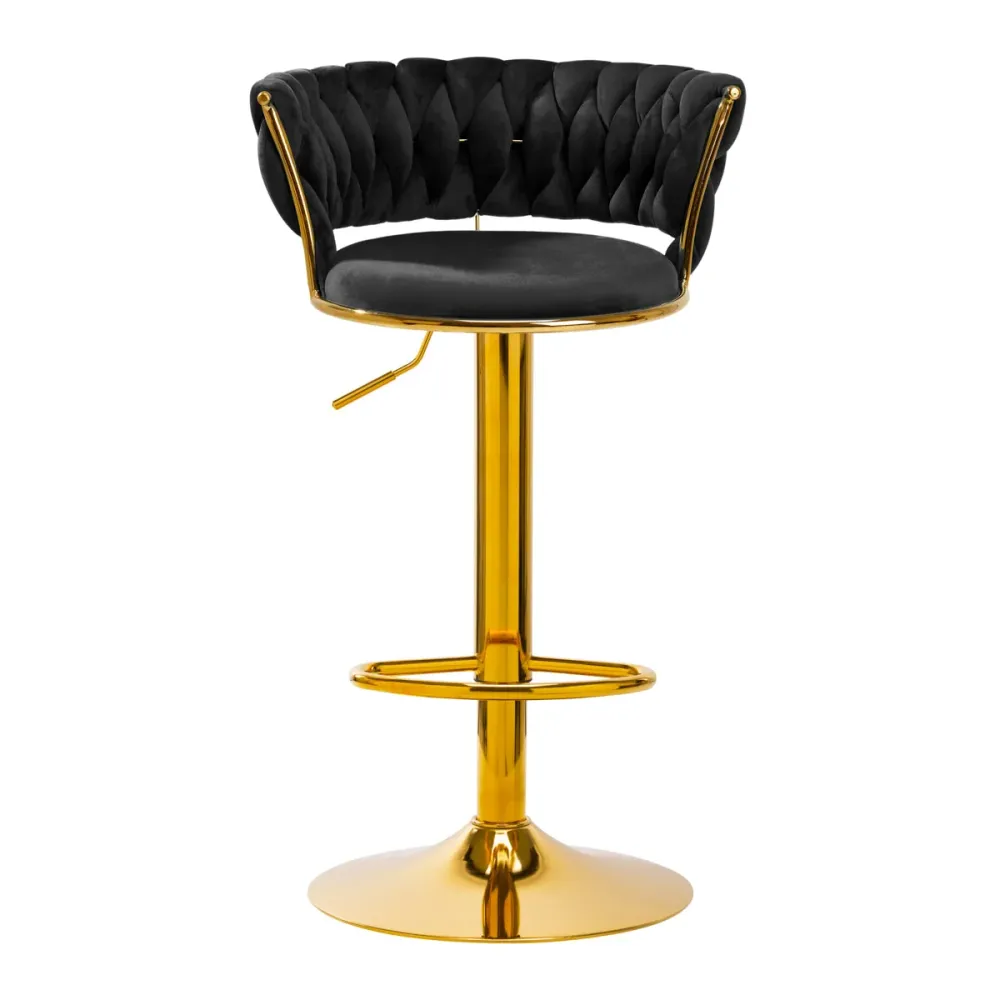 4Rico Sgabello da Bar QS-B313a velluto nero