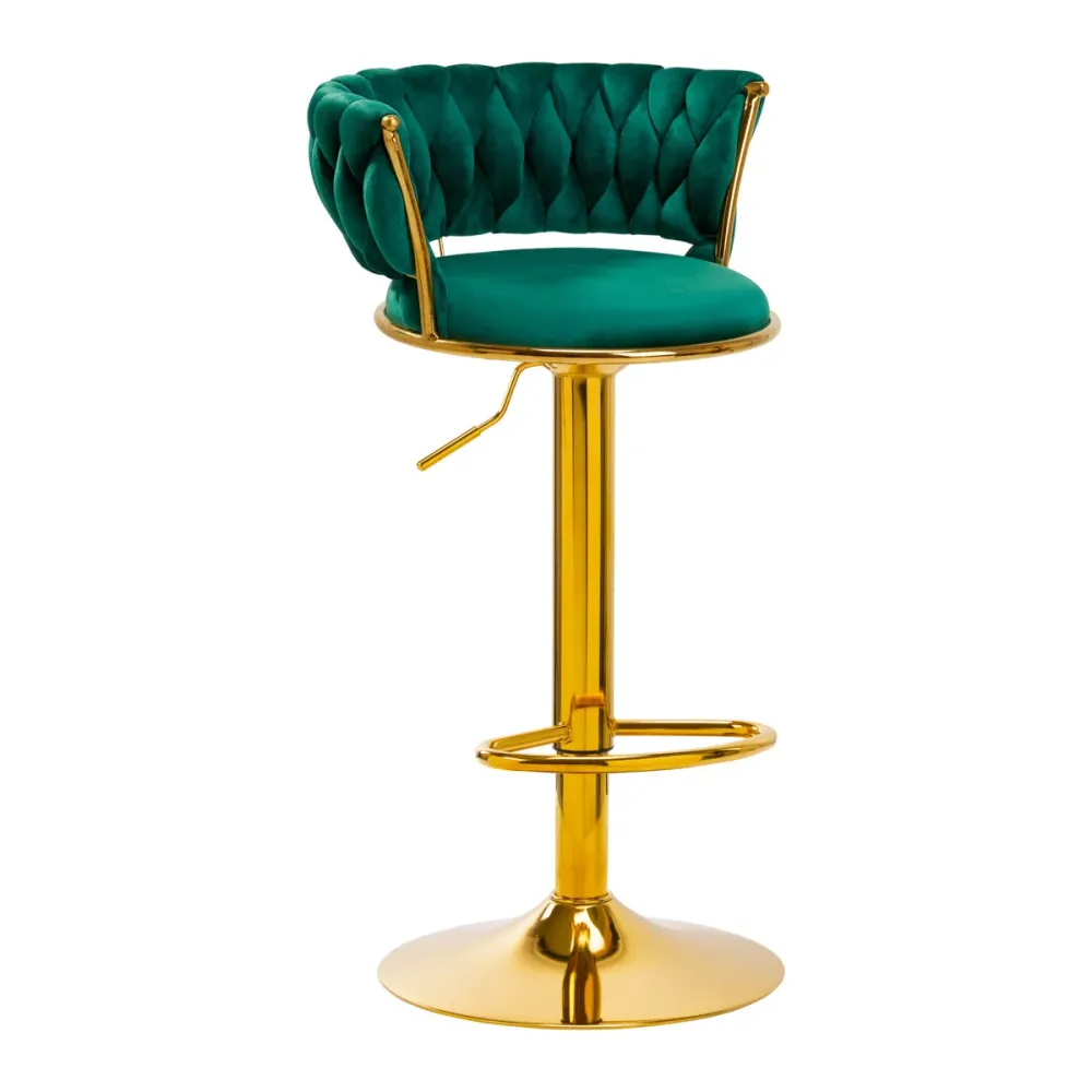 4Rico Sgabello da Bar QS-B313a velluto verde