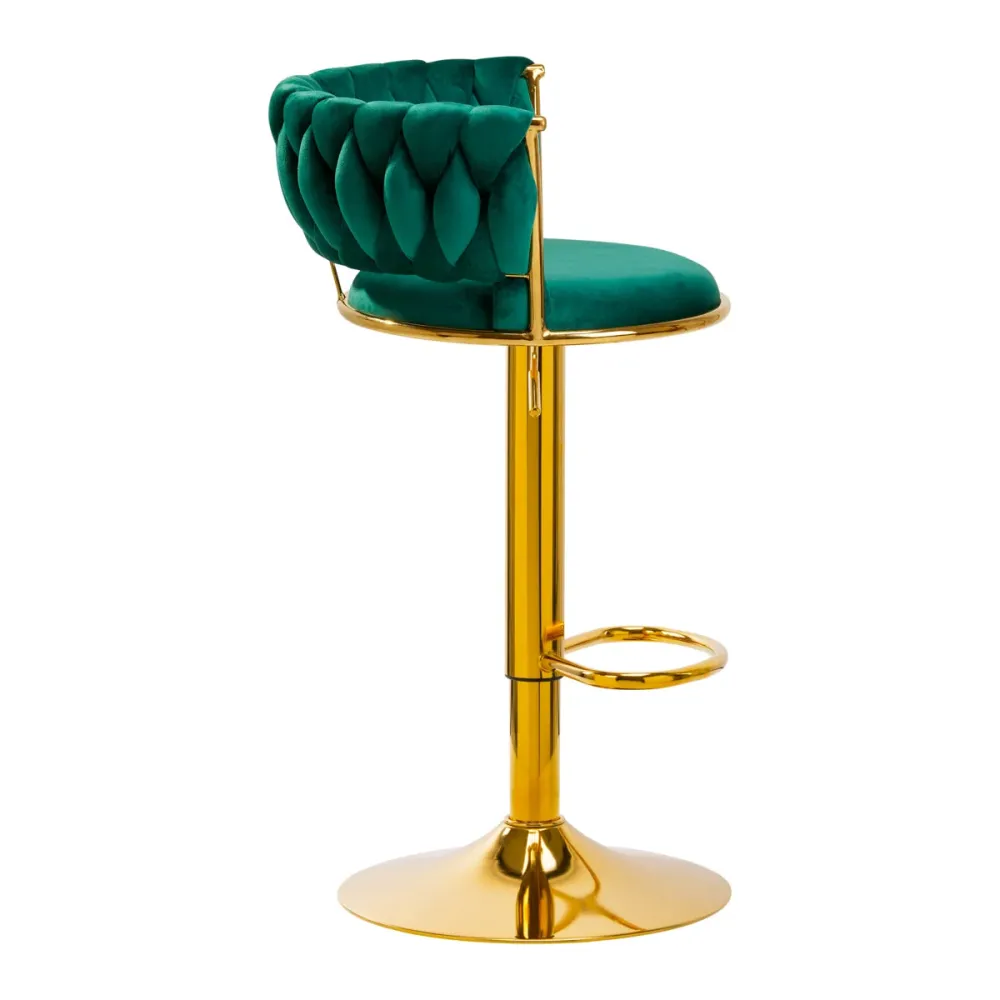 4Rico Sgabello da Bar QS-B313a velluto verde