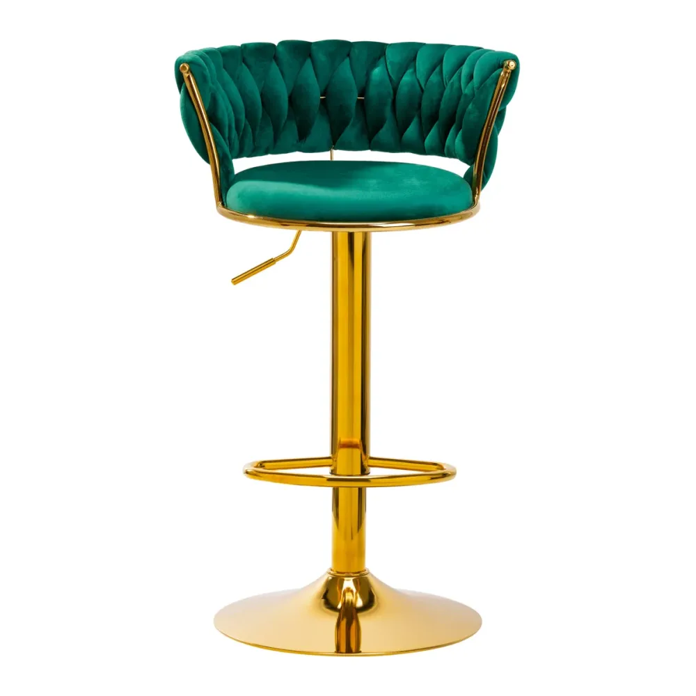 4Rico Sgabello da Bar QS-B313a velluto verde