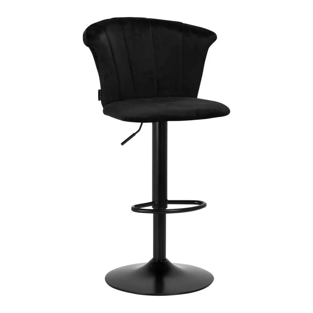 4Rico Sgabello da Bar QS-B801 velluto nero
