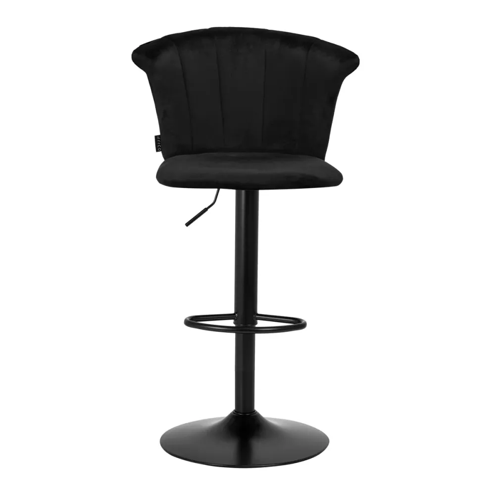 4Rico Sgabello da Bar QS-B801 velluto nero