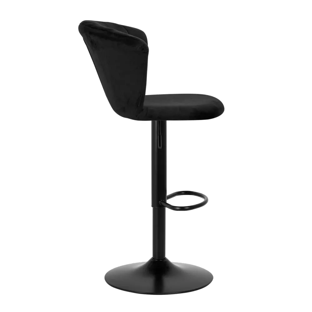 4Rico Sgabello da Bar QS-B801 velluto nero