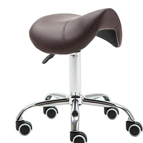 Sedia Sella Stool - Sgabello Idraulico con Poggia-Piede E Ruote – Ridurre L'altezza della Pressione Regolabile Migliorare...
