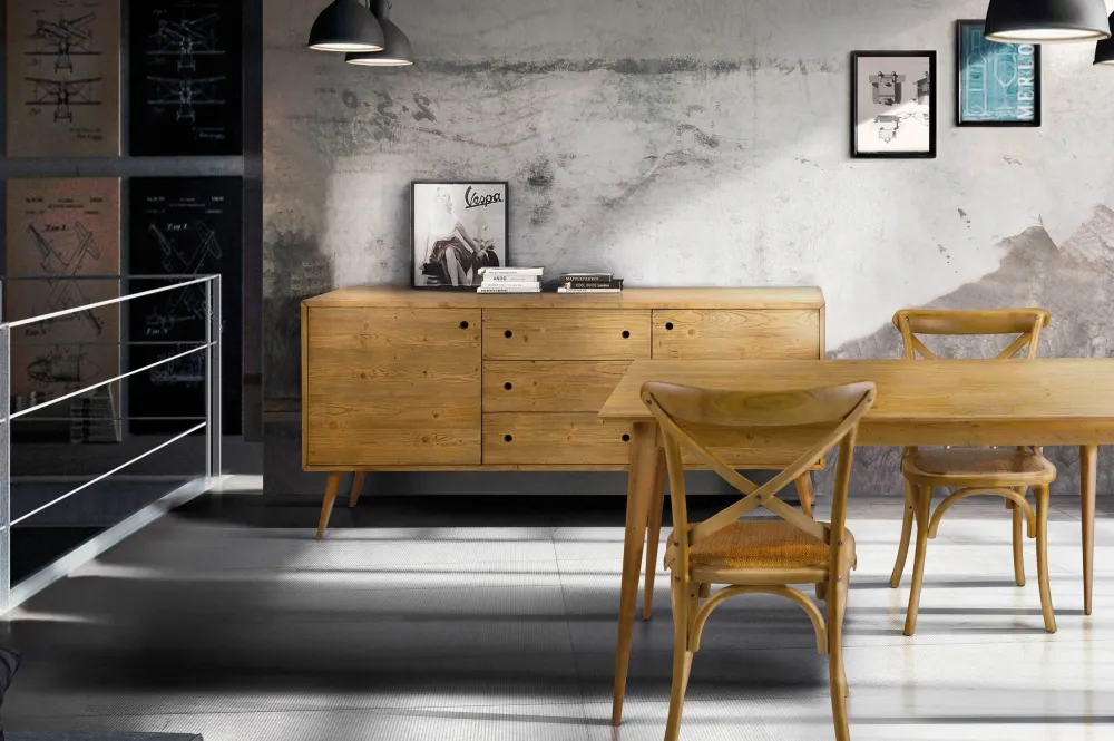 ABBY - sedia moderna legno con seduta paglia Marrone Milani Home
