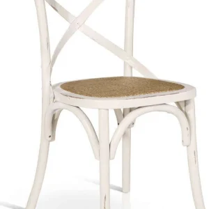 ABBY - sedia moderna legno con seduta paglia Bianco Milani Home