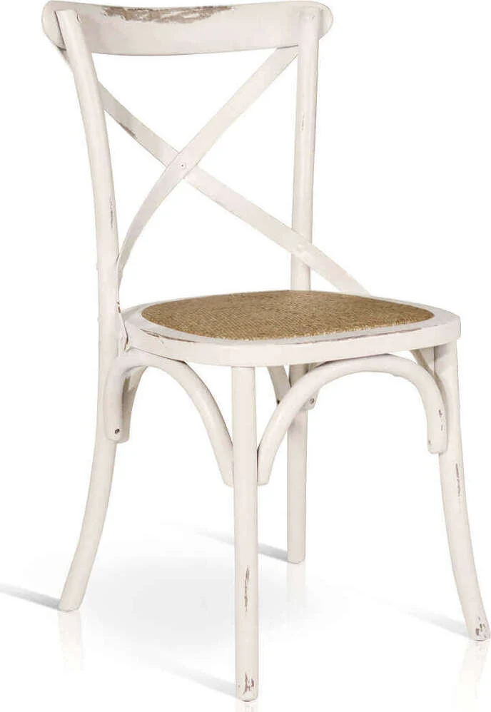 ABBY - sedia moderna legno con seduta paglia Bianco Milani Home