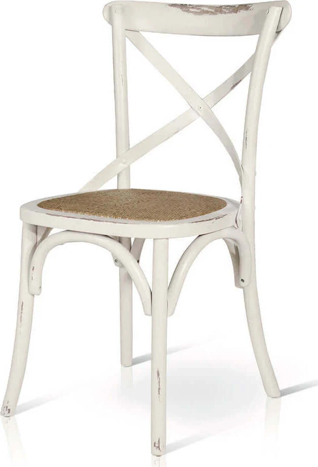 ABBY - sedia moderna legno con seduta paglia Bianco Milani Home