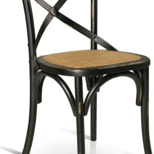 ABBY - sedia moderna legno con seduta paglia Nero Milani Home