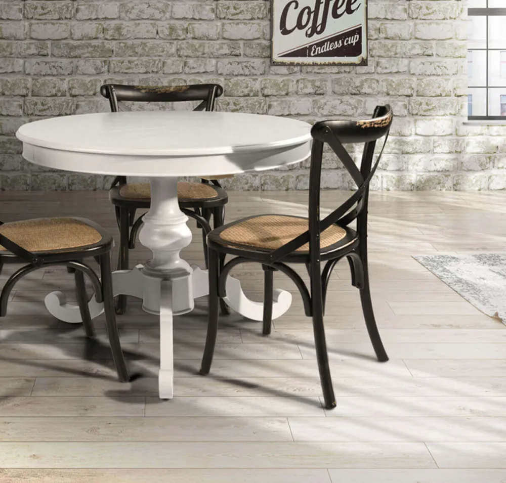 ABBY - sedia moderna legno con seduta paglia Nero Milani Home
