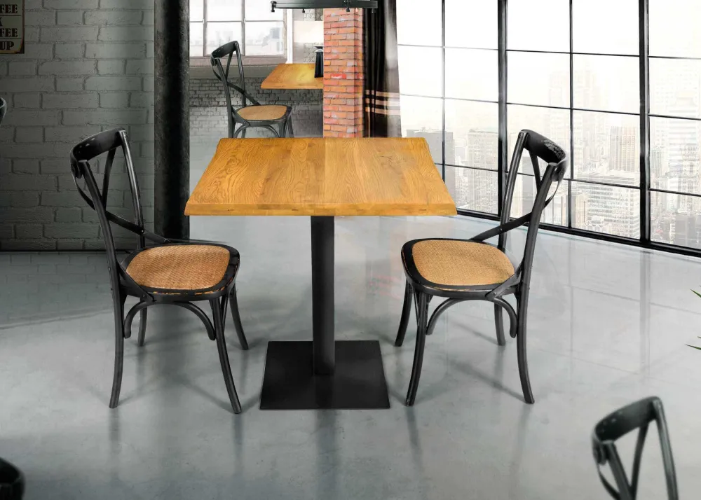 ABBY - sedia moderna legno con seduta paglia Nero Milani Home