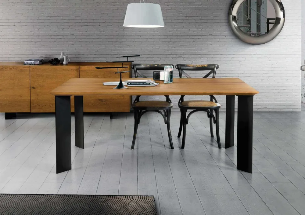 ABBY - sedia moderna legno con seduta paglia Nero Milani Home
