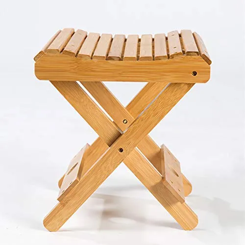 æ— Sgabello pieghevole bambù,Sgabello pieghevole legno per doccia legno poggiapiedi per bagno soggiorno camera da letto,9,...