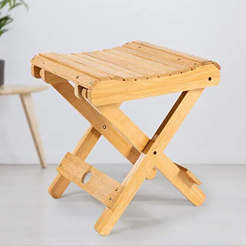æ— Sgabello pieghevole bambù,Sgabello pieghevole legno per doccia legno poggiapiedi per bagno soggiorno camera da letto,9,...