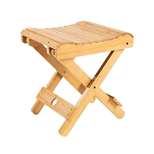 æ— Sgabello pieghevole legno, Home Portatile Pieghevole Doccia Sedile Legno Spa Bagno Sedia di Bambù Sgabello Per Bagno Ra...