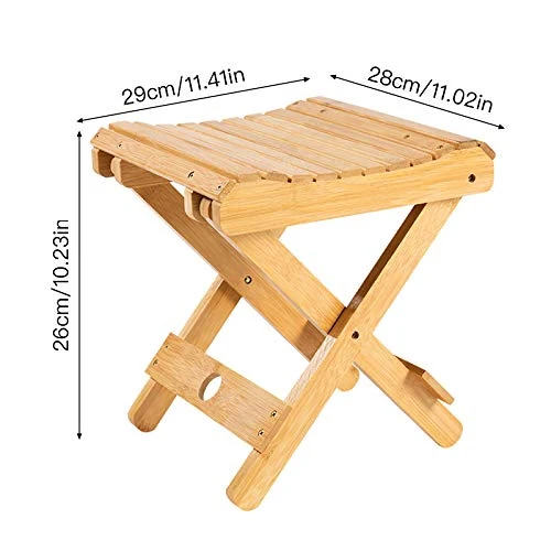 æ— Sgabello pieghevole legno, sgabello da cucina, sgabello pieghevole per doccia, antiscivolo, per doccia, bagno, poggiapiedi