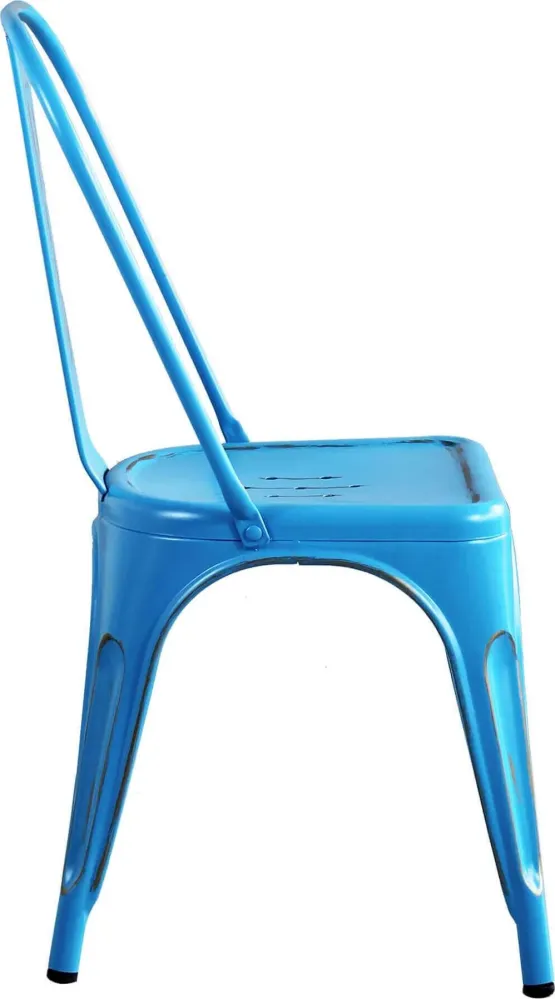 AGATHA - set di 4 sedie metallo blu antico Blu Milani Home