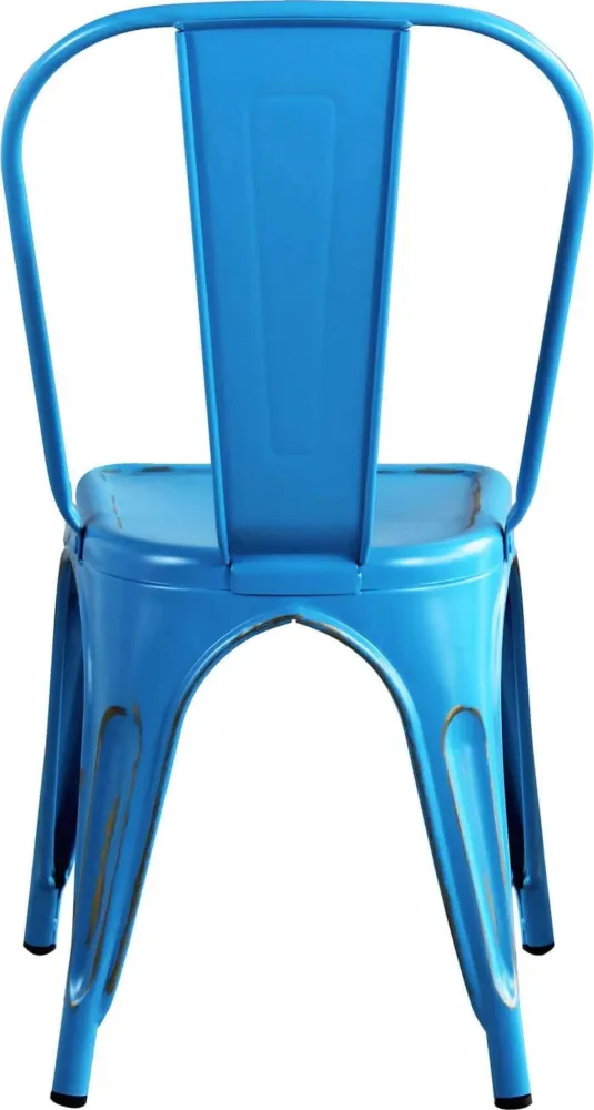 AGATHA - set di 2 sedie metallo blu antico Blu Milani Home