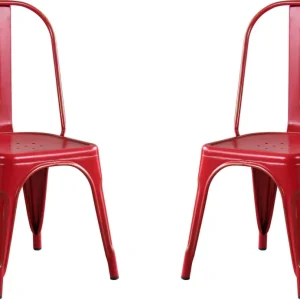 AGATHA - set di 2 sedie metallo rosso antico Giallo Milani Home