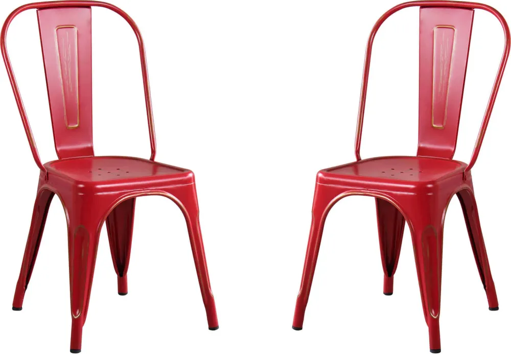 AGATHA - set di 2 sedie metallo rosso antico Giallo Milani Home