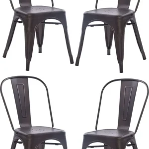 AGATHA - set di 4 sedie moderne metallo Nero Milani Home