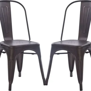 AGATHA - set di 2 sedie moderne metallo Nero Milani Home