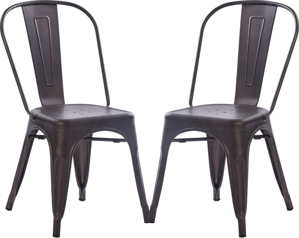 AGATHA - set di 2 sedie moderne metallo Nero Milani Home
