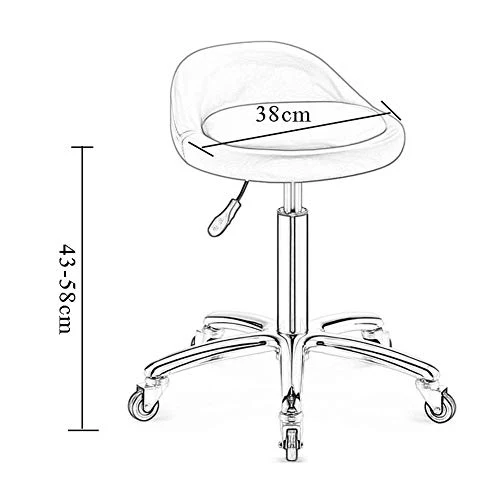 AGGF Sgabello da Bar Rolling Stool, Sgabello da Ufficio Girevole Regolabile con Ruote per casa, Spa, Salone, Bellezza, Neg...