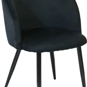 ALADIN - poltrona imbottita per sala da pranzo velluto cm 50 x 50 x 76 h Nero Milani Home