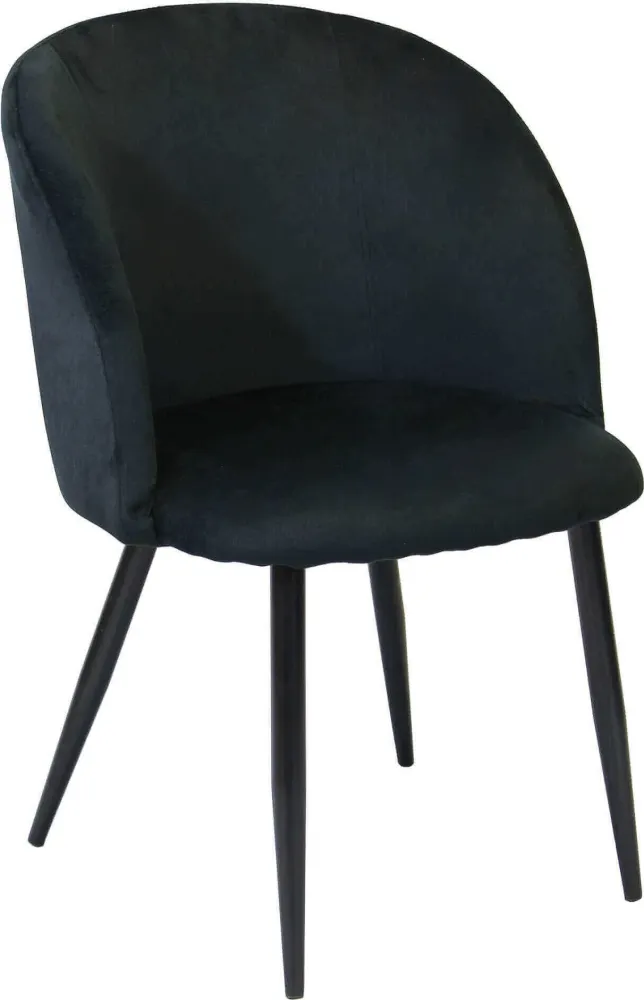 ALADIN - poltrona imbottita per sala da pranzo velluto cm 50 x 50 x 76 h Nero Milani Home