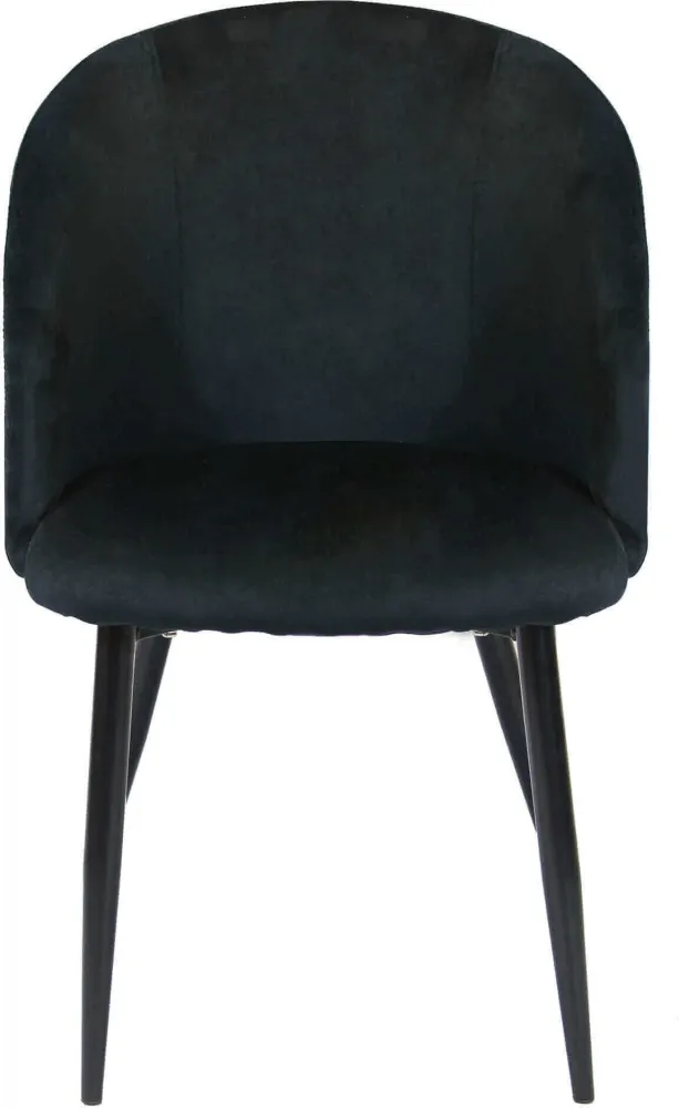 ALADIN - poltrona imbottita per sala da pranzo velluto cm 50 x 50 x 76 h Nero Milani Home
