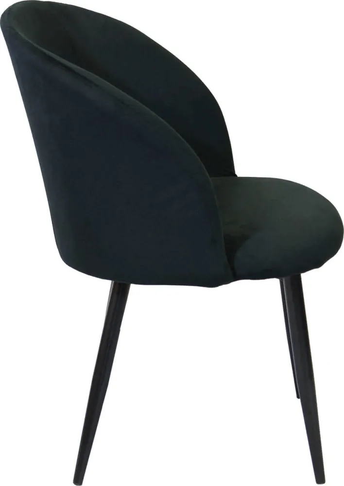 ALADIN - poltrona imbottita per sala da pranzo velluto cm 50 x 50 x 76 h Nero Milani Home
