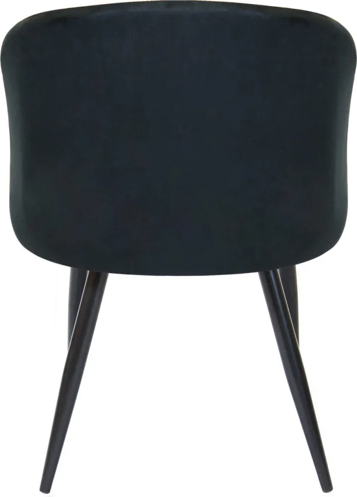ALADIN - poltrona imbottita per sala da pranzo velluto cm 50 x 50 x 76 h Nero Milani Home