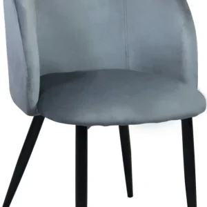 ALADIN - poltrona imbottita per sala da pranzo velluto cm 50 x 50 x 76 h Grigio Milani Home