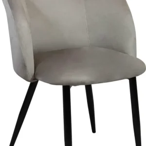 ALADIN - poltrona imbottita per sala da pranzo velluto cm 50 x 50 x 76 h Tortora Milani Home