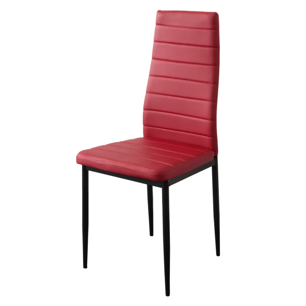 Albatros 2704 Milano Set di 4 sedie da Pranzo, Pelle Sintetica, Rosso