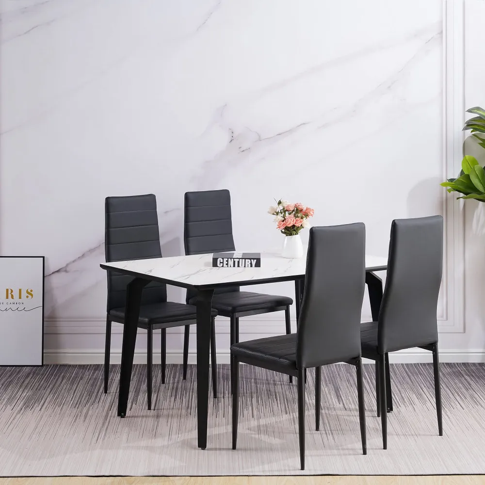 Albatros 2704 Milano Set di 4 sedie da Pranzo, Pelle Sintetica, Rosso