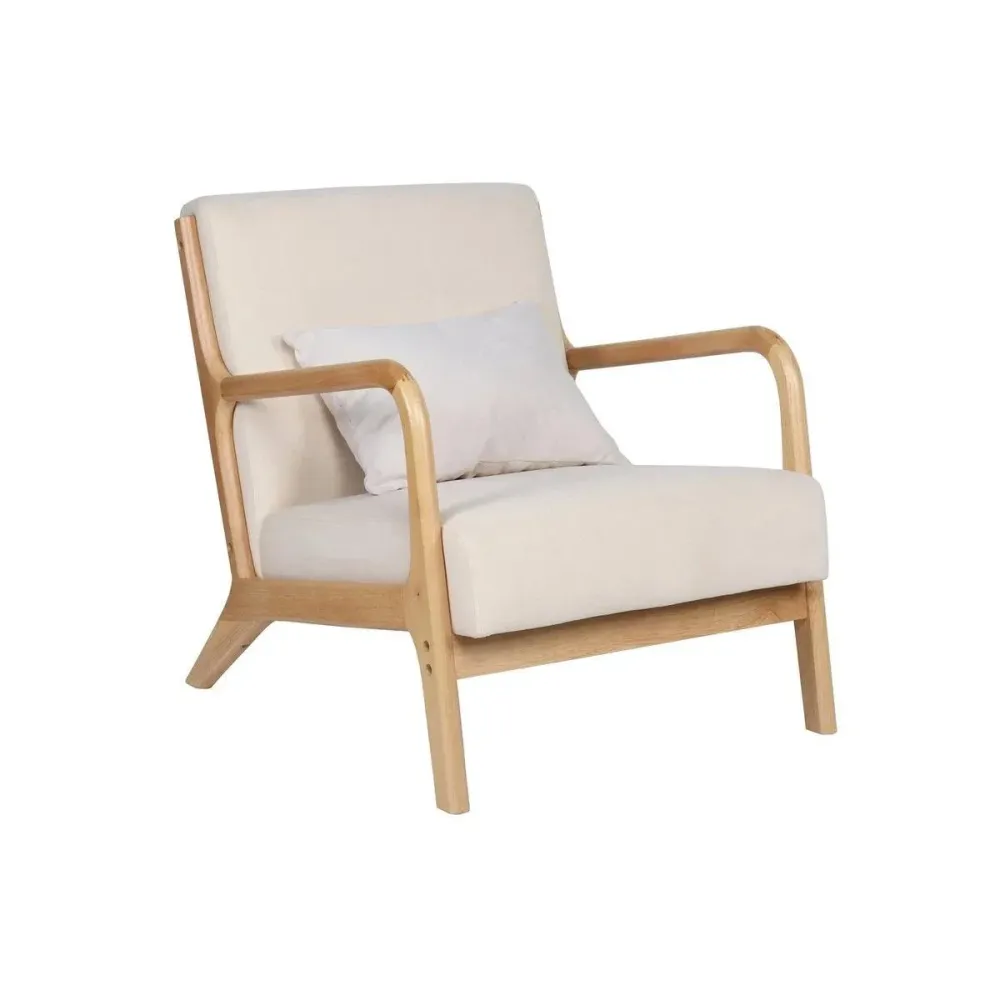 POLTRONA TOKIO BEIGE MICROFIBRA/LEGNO OK1036 (8444) alexandra oak