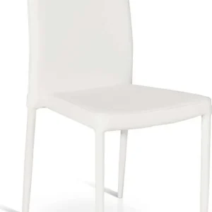 ALYSSIA - sedia moderna ecopelle con struttura metallo Bianco Milani Home
