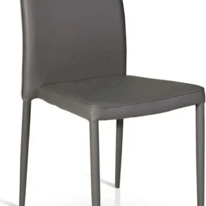 ALYSSIA - sedia moderna ecopelle con struttura metallo Grigio scuro Milani Home