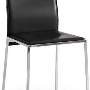 AMELIA - sedia moderna ecopelle Nero Milani Home
