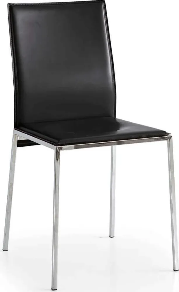 AMELIA - sedia moderna ecopelle Nero Milani Home