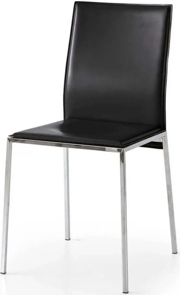 AMELIA - sedia moderna ecopelle Nero Milani Home