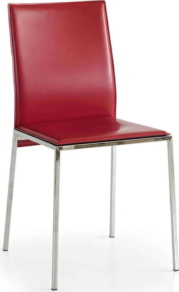 AMELIA - sedia moderna ecopelle Rosso Milani Home