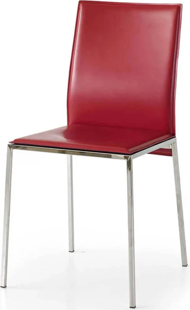 AMELIA - sedia moderna ecopelle Rosso Milani Home