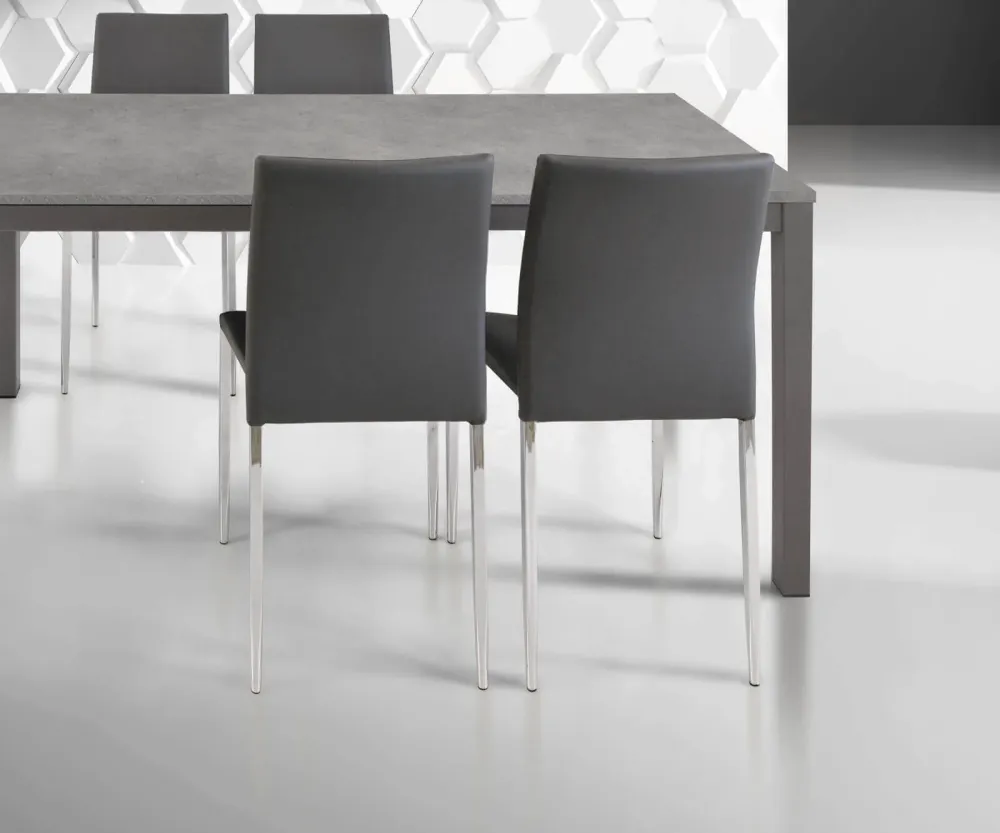 AMY - sedia moderna ecopelle Grigio Milani Home