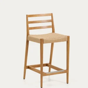 Analisi Finitura legno rovere solido sgabello tono naturale e corda del sedile 65 cm