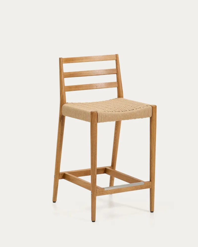 Analisi Finitura legno rovere solido sgabello tono naturale e corda del sedile 65 cm