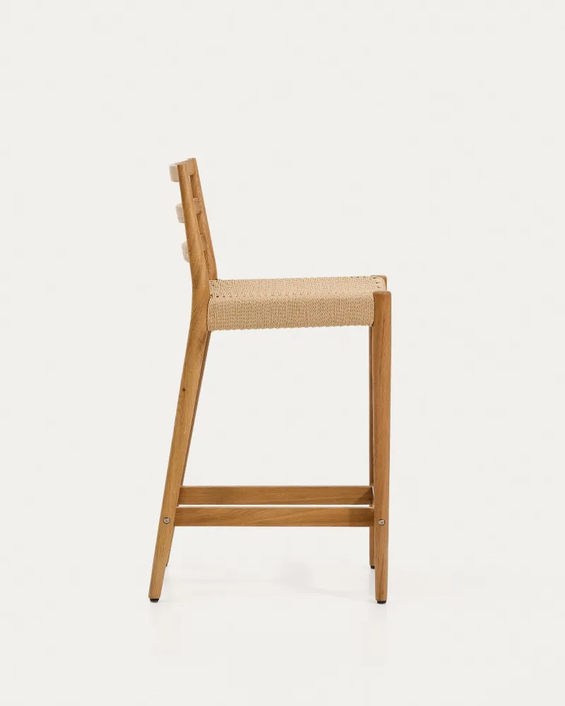 Analisi Finitura legno rovere solido sgabello tono naturale e corda del sedile 65 cm