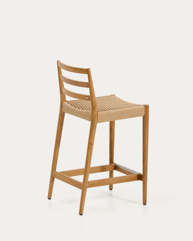 Analisi Finitura legno rovere solido sgabello tono naturale e corda del sedile 65 cm